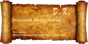 Doszpod Krisztofer névjegykártya